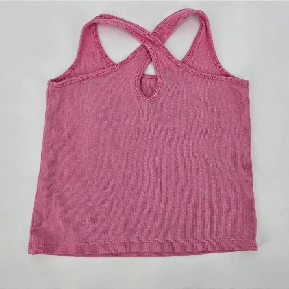 Old Navy Baby‎ 3T Pink Hibiscus Logo Tank Top – Y2K Retro Vibes